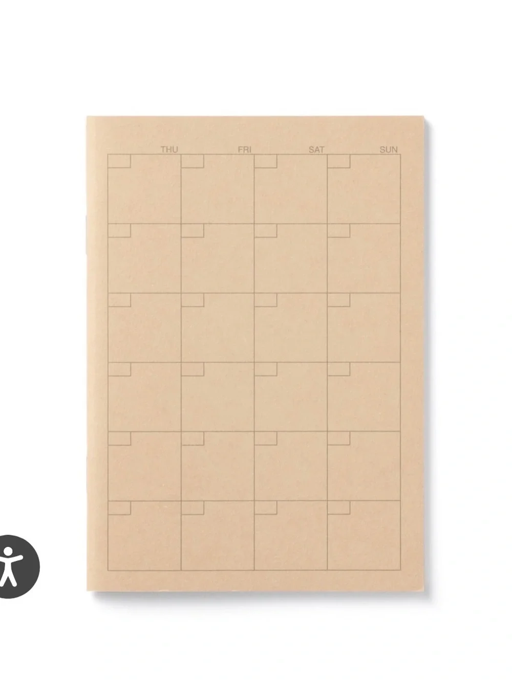 MUJI undated A6 monthly calendar 10pk (open but not used)